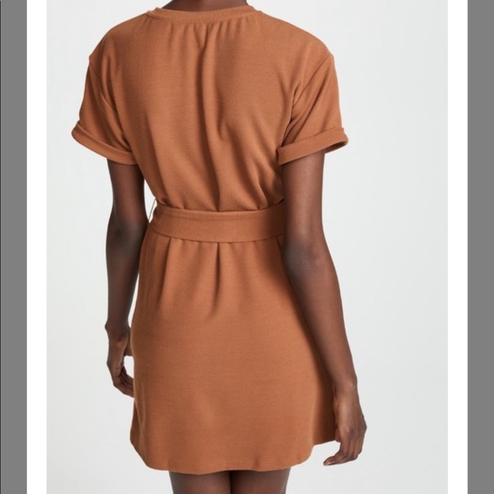 J.O.A. Brown Tie Front Sleeve Casual Dress - Picture 3 of 7